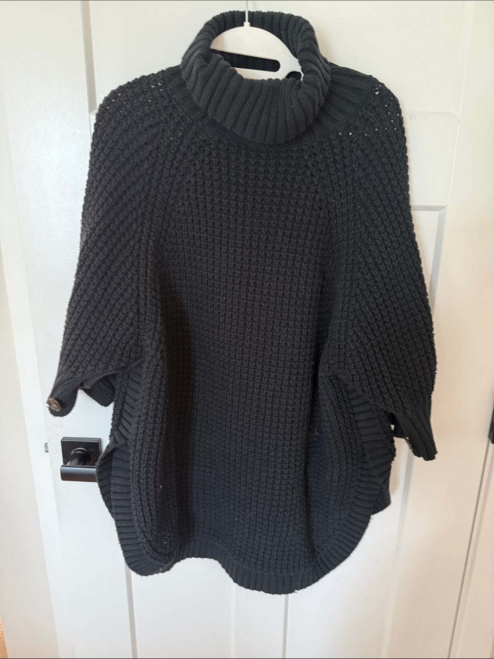 J. Crew Black Turtleneck Knit Poncho